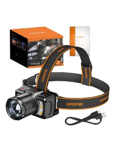Superfire HL25 fejlámpa, 700lm, USB-C