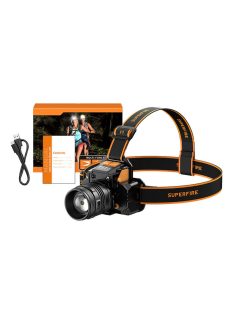 Superfire HL58 fejlámpa, 350lm, USB