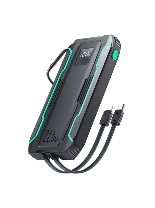 Powerbank Joyroom JR-L017 10000mAh, 22.5W, with Lightning + USB-C cable (black)