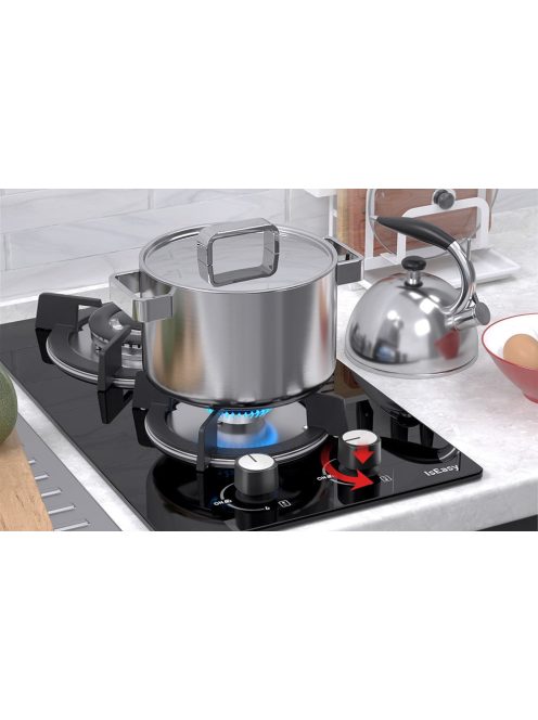 IsEasy MGBG-312A kétzónás gáztűzhely üvegpanellel