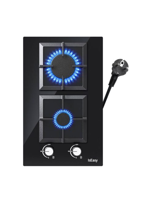 IsEasy MGBG-312S2C kétzónás üveg alapú gáztűzhely