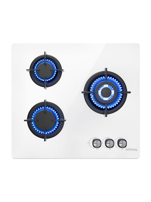 ISEASY MGBG-603 gáztűzhely, 3 égő (fehér)