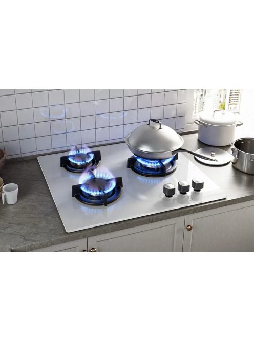 ISEASY MGBG-603 gáztűzhely, 3 égő (fehér)