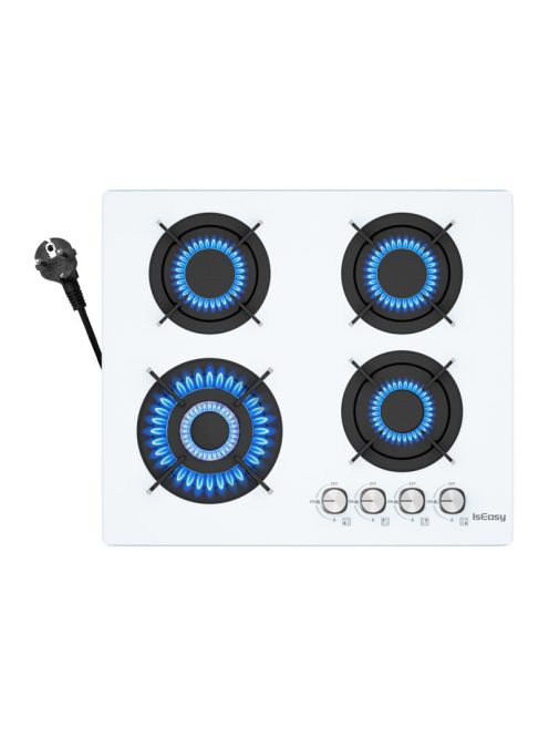 IsEasy MGBG-604B üveg gázfőzőlap fehér