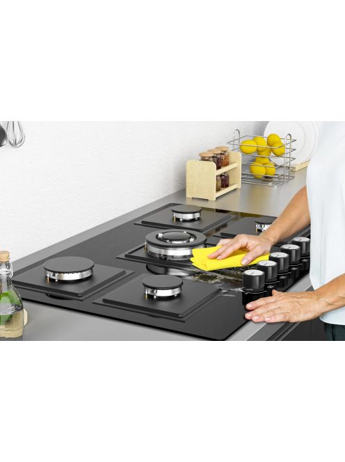 IsEasy MGBG-775S2 Ötzónás üveg gázfőzőlapos tűzhely