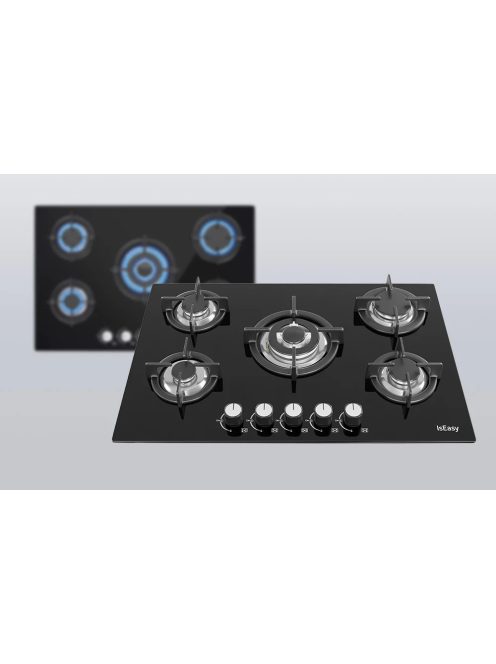 IsEasy MGBG-775 ötzónás gáztűzhely, üvegpanellel