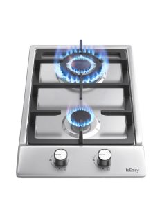 IsEasy kétzónás gáztűzhely MGBS-312A rozsdamentes acél