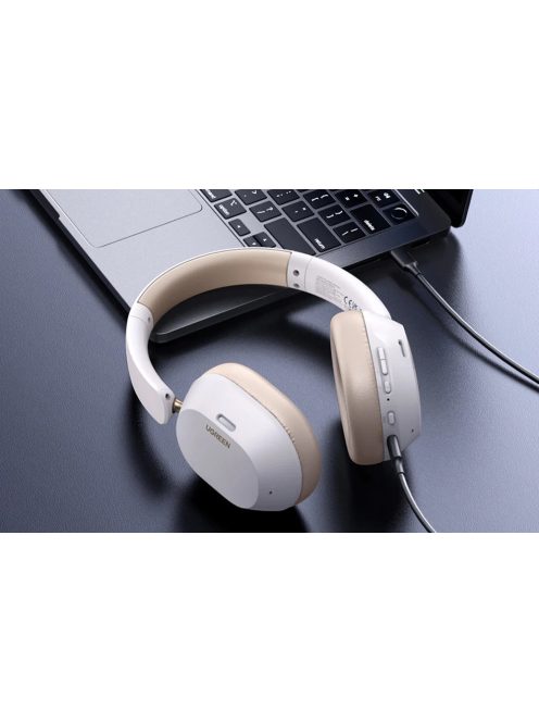 UGREEN HiTune Max 5C vezeték nélküli fejhallgató, Hybrid ANC, Bluetooth 5.4 (fehér)