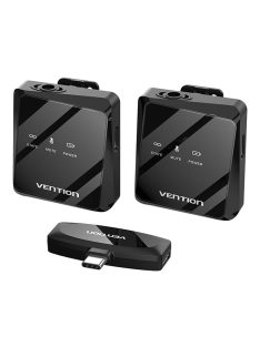 Vezeték nélküli mikrofon x2 Vention NCBB0 USB-C fekete