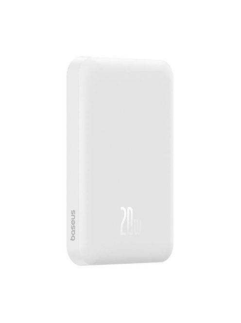 Baseus Mágneses Mini Powerbank, 5000mAh, USB-C, 20W (fehér)