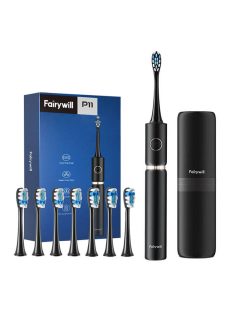   FairyWill P11 Szónikus fogkefe fejkészlettel és tokkal fekete
