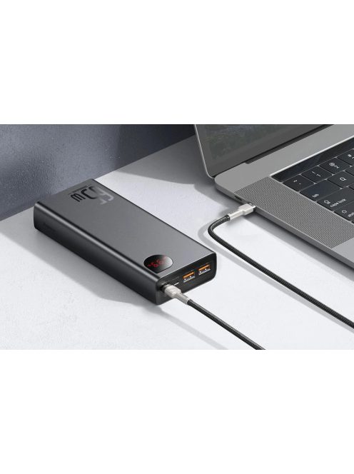 Powerbank Baseus Adaman Metal 20000mAh, PD, QC 3.0, 65W, 2xUSB + USB-C + micro USB, (fekete)