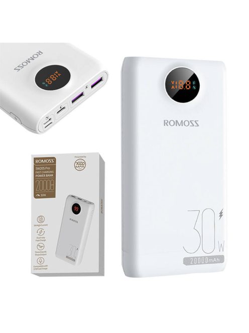 Romoss SW20S Pro Powerbank,20000mAh, 30W (fehér)