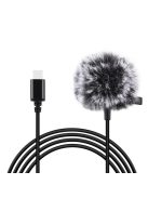 Jack Puluz nyakkendő mikrofon klippel PU425 1.5m USB-C