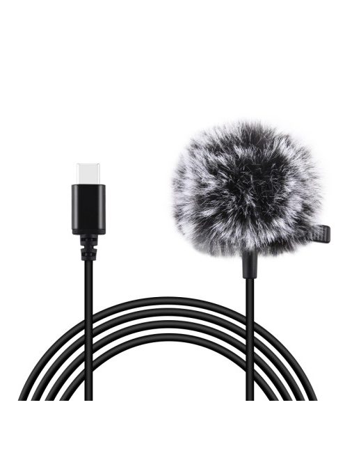 Jack Puluz nyakkendő mikrofon klippel PU425 1.5m USB-C