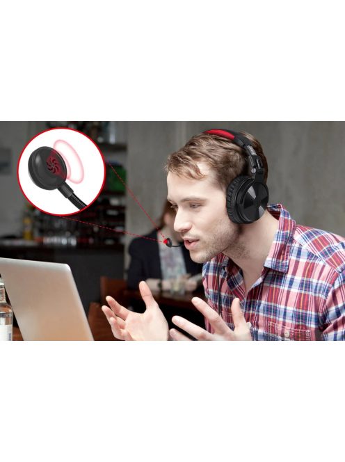 Oneodio Pro M vezetékes fejhallgató fekete-piros