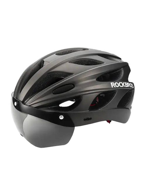 Rockbros TT-16 állítható kerékpáros sisak + szemüveg fekete