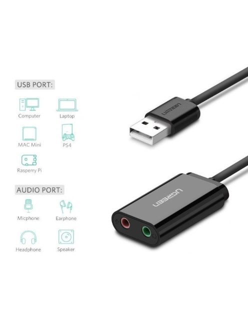 UGREEN 15 cm-es USB külső hangkártya