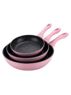 Serpenyő szett 3 részes márvány bevonattal pink