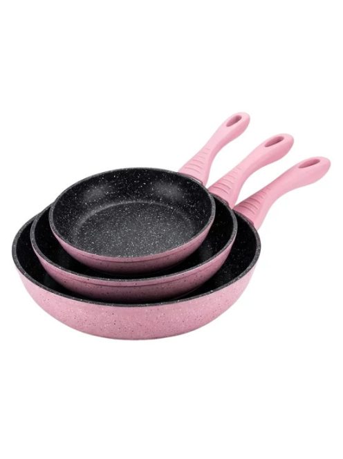 Serpenyő szett 3 részes márvány bevonattal pink