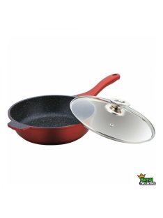 Serpenyő márvány bevonat 24cm üveg fedővel