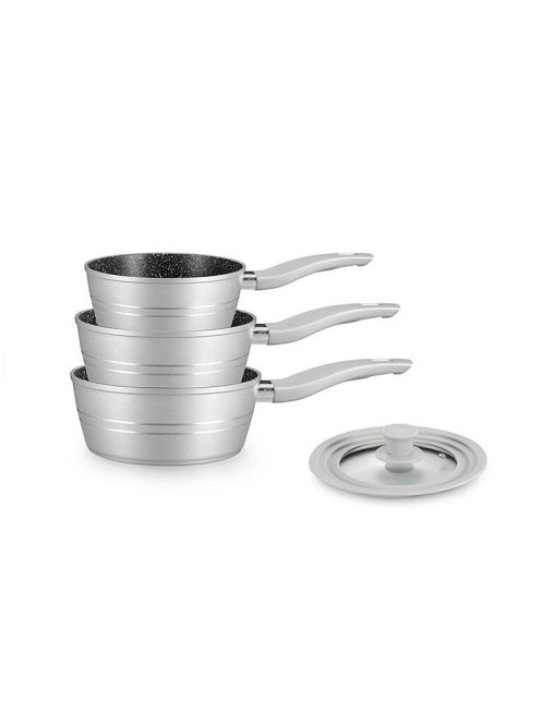 Nyeles főzőedény szett márvány bevonat szilikon fedővel 20/18/16 cm RL-FS3M