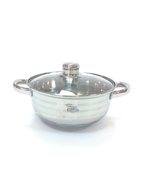 Lábas Inox üveg fedővel 7,4L