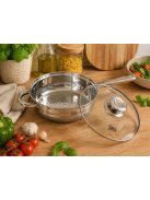 Serpenyő Inox 3,4L üveg fedővel 