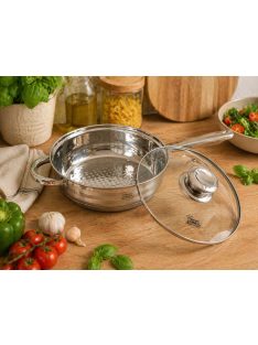 Serpenyő Inox 3,4L üveg fedővel 