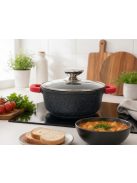 Lábas márvány bevonat üveg fedővel 4,1l.