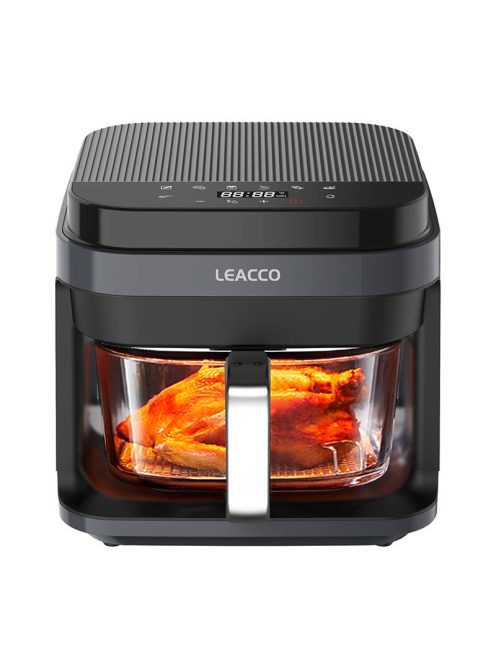 Leacco Air fryer 5.5 literes hőálló üveg sütőtállal