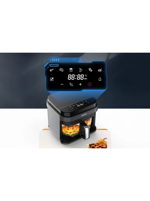 Leacco Air fryer 5.5 literes hőálló üveg sütőtállal