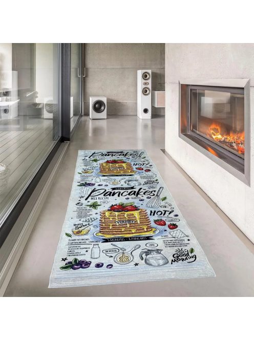 Konyhai szőnyeg csúszásgátlós, mosható 60x180cm pancakes minta