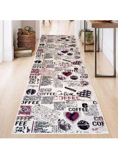   Konyhai szőnyeg csúszásgátlós, mosható 60x180cm kávés-szives minta
